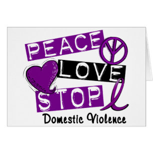 Cartão T-shirt da violência doméstica da PARADA do AMOR