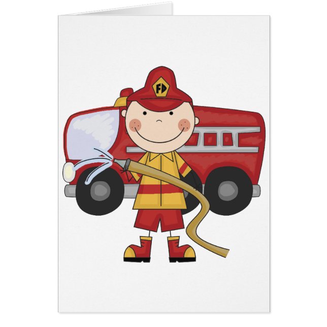 Cartão T-shirt e presentes masculinos do sapador-bombeiro (Frente)