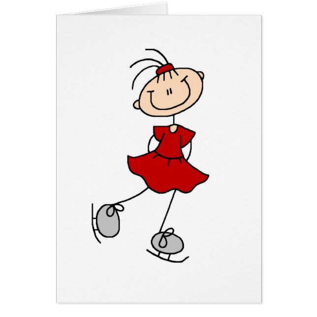 Cartão T-shirt e presentes vermelhos do patinador de gelo (Frente)