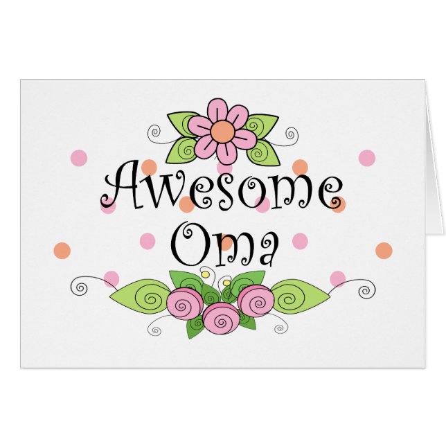 Cartão T-shirt impressionante de Oma (Frente Horizontal)