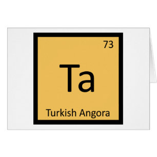 Cartão Ta - Gato Angora Turco Tabela Periódica Química
