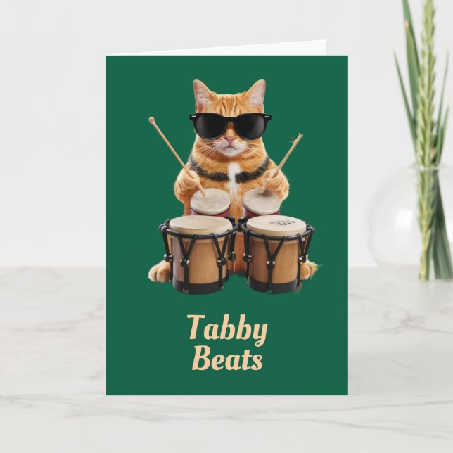 Cartão Tabby Bongo Player (Frente)