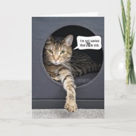 Cartão Tabby Cat 70 Birthday Humor