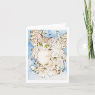 Cartão Tabby cat angel customizable notecard