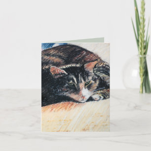 Cartão Tabby Cat Customizable Note Card, verde
