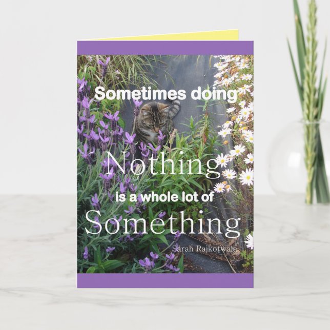 Cartão Tabby Cat & Flowers Cats de Cotação de Cotação de  (Frente)