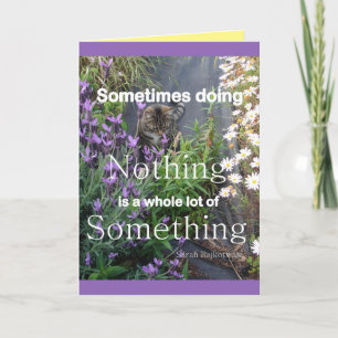 Cartão Tabby Cat & Flowers Cats de Cotação de Cotação de