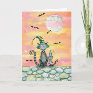 Cartão Tabby Cat Halloween Card de Molly Harrison