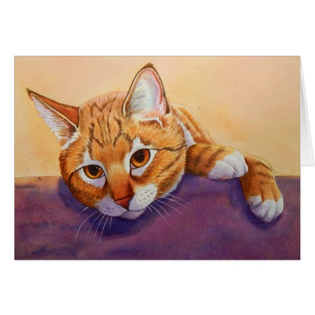 Cartão Tabby Cat Regs (Frente Horizontal)