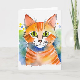 Cartão Tabby Laranja De Gato Cinto