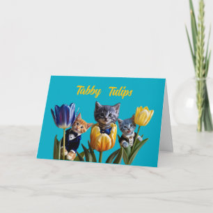Cartão Tabby Tulips
