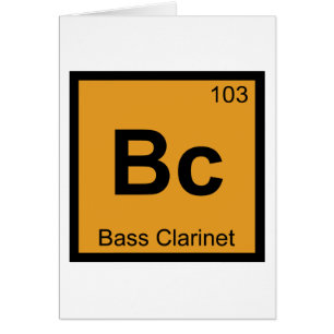Cartão Tabela Periódica da Música de Clarinete Baixo Bc