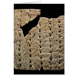Cartão Tabuleta com roteiro cuneiform, de Uruk