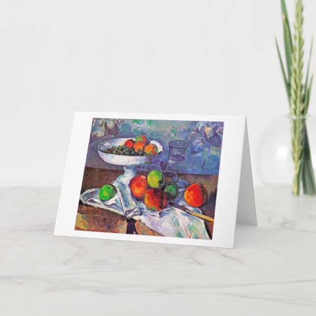 Cartão taça de Fruta, Vidro e Maçãs, Cezanne (Frente)