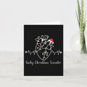 Cartão Tachy Christmas Sweater Anatomy Heart Cardiac Nurs
