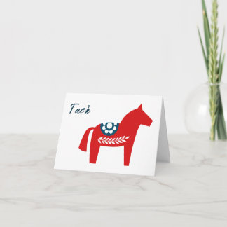 Cartão Tack Dala Horse Swedish Obrigado