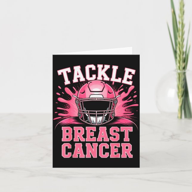 Cartão Tackle Football Breast Cancer Awareness Nk Ribbon  (Frente)