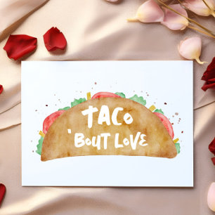 Cartão Taco 'Bout Love Tema de Festa do Dia dos Namorados
