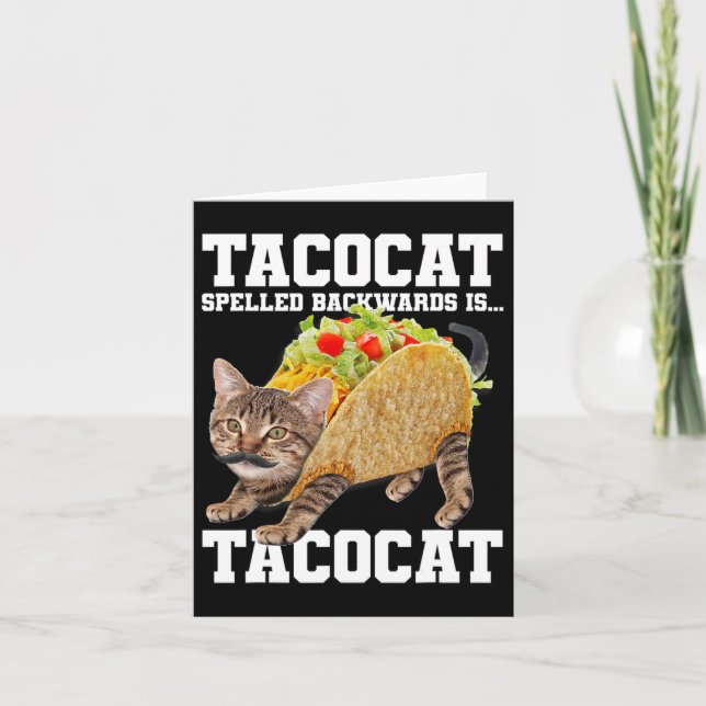 Cartão Taco Cat Ortografado Para Trás É Tacocat Memória B (Frente)
