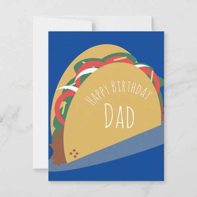 Cartão Taco Feliz Pai de Aniversário Padre Vovô (Frente)
