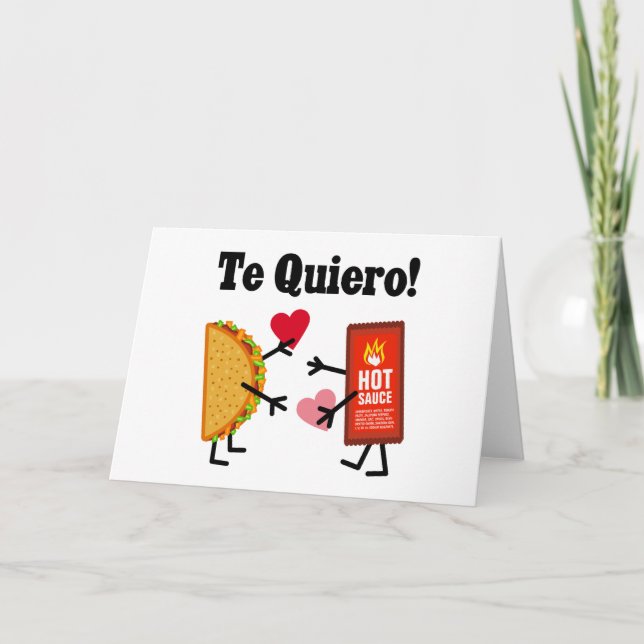 Cartão Taco Fofo & Molho de Pimenta - Te Quiero! (Eu Te A (Frente)
