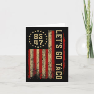 Cartão Taco Funny Vamos Go Taco Usa Bandeira Americana