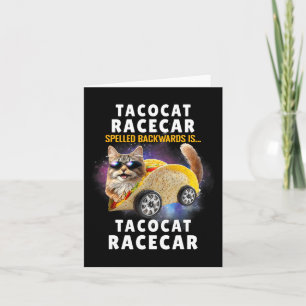 Cartão Tacocat Racecar Ortografou Para Trás Engraçado Ca 