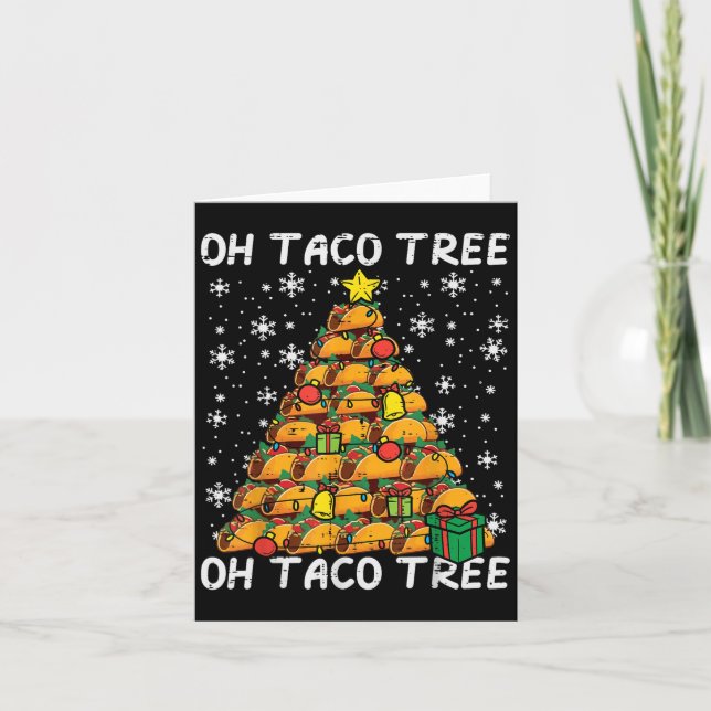 Cartão Tacos Christmas Tree Funny Xmas Foodie Mexican Men (Frente)