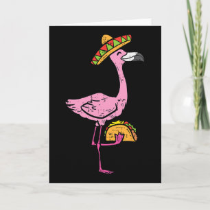Cartão Tacos de Flamingo Mexicano Festa Cute Cinco De May