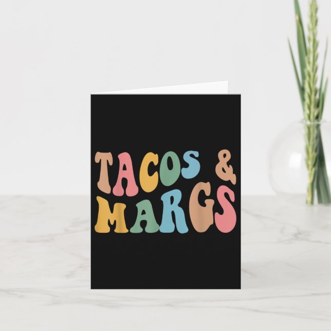 Cartão Tacos E Margs Funny Cinco De Mayo Mexicano Fiesta (Frente)
