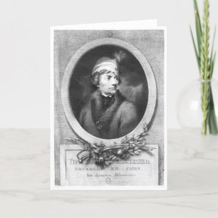 Cartão Tadeusz Kosciuszko , engraved by Christiaan