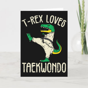 Cartão Taekwondo e Artes Marciais T-rex I para Garota de