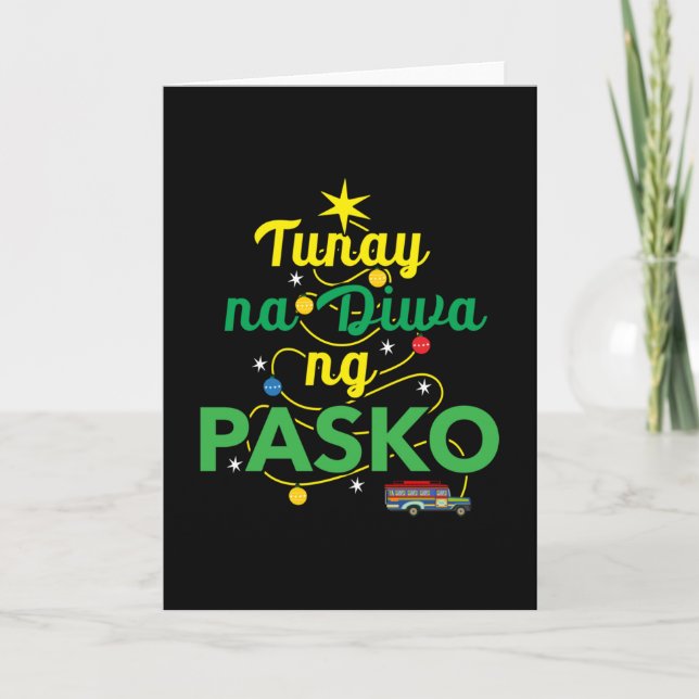 Cartão Tagalo Filipinas Espírito do Natal (Frente)