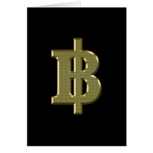 Cartão ฿ tailandês da moeda do dinheiro do ฿ DOURADO