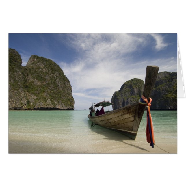 Cartão Tailândia, Ilha Phi Phi Lay, Baía de Maya. (Frente Horizontal)