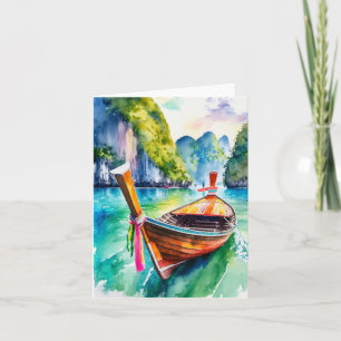 Cartão Tailândia Phi Island Watercolor Cards Krabi