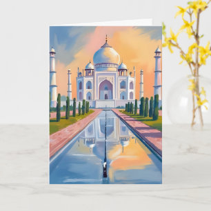 Cartão Taj Mahal Índia Viagem Pintura