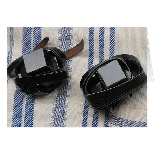 Cartão Tallis & Tefillin (Frente Horizontal)