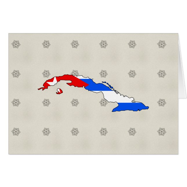 Cartão Tamanho do cheio do Mapa de Bandeiras de Cuba (Frente Horizontal)