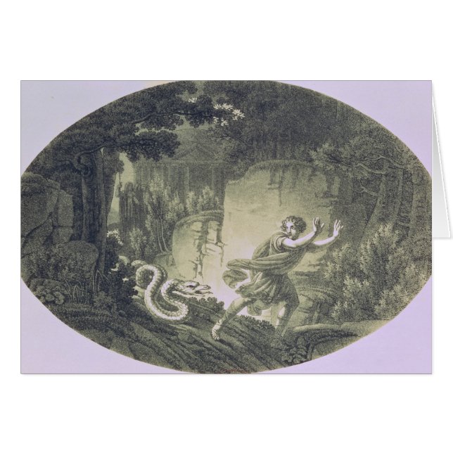 Cartão Tamino levou a cabo por uma serpente gigante (Frente Horizontal)