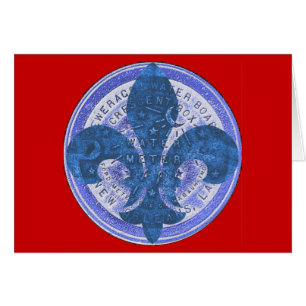 Cartão Tampa do medidor azul com Fleur De Lis