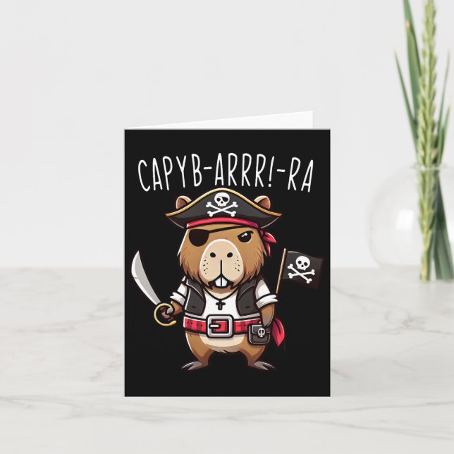 Cartão Tampa engraçada de Capyb-arrr-ra Pirata Capybyra H (Frente)