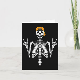 Cartão Tampa Esqueleto Rocker Skater Legal Halloween Punk
