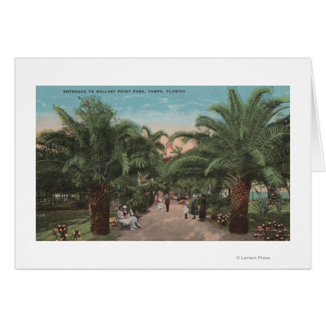 Cartão Tampa, FL - Vista da Entrada do Ballast Point Park (Frente Horizontal)