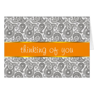 Cartão Tangerine Black Paisley