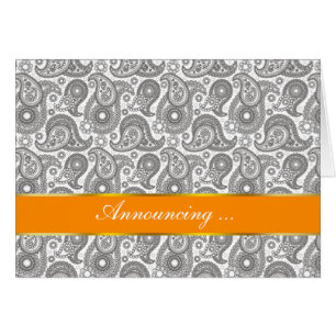 Cartão Tangerine Black Paisley