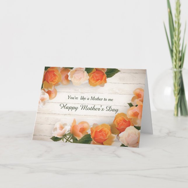 Cartão Tangerine Rosas como uma mãe (Frente)