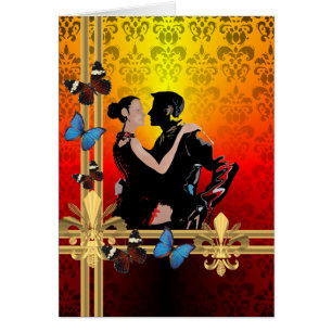 Cartão Tango no damask