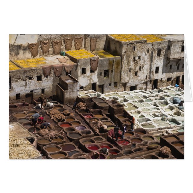 Cartão Tannery Chourara, Fez (Frente Horizontal)