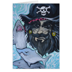 Cartão Tanque do tubarão do pirata